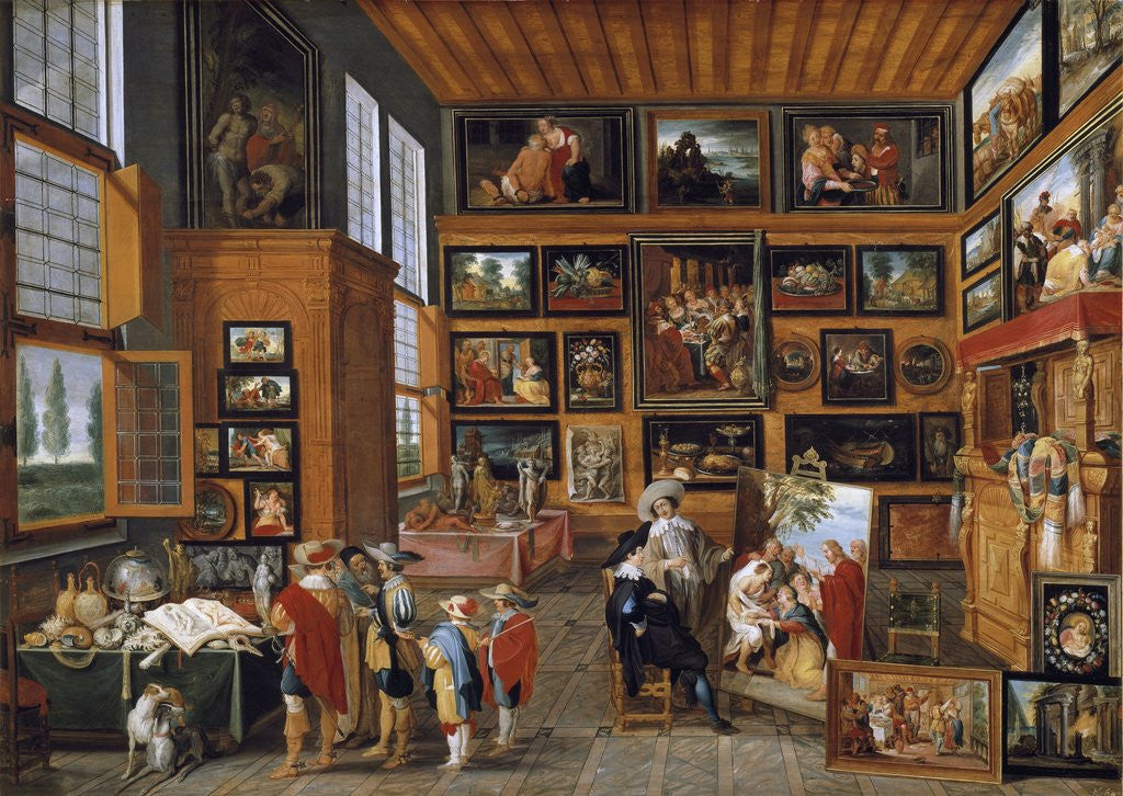 Detail of An Art Gallery by Hans III Jordaens