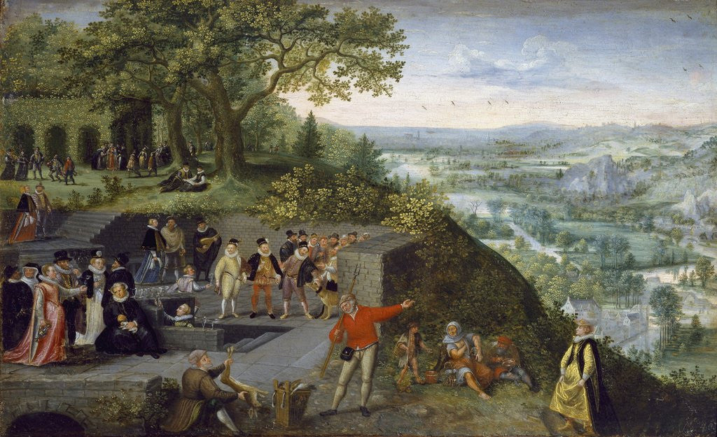 Detail of Emperor Rudolf II during a drinking cure by Lucas van Valckenbor