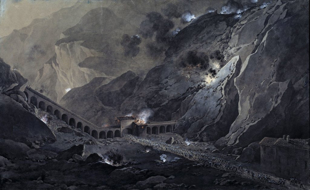 Detail of First Italian Campaign: Passage of the French artillery by Giuseppe Pietro Bagetti