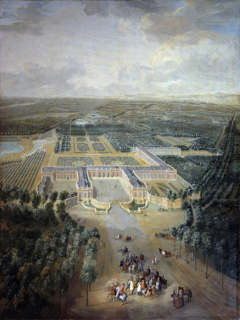 Detail of France, Versailles - Perspective view of the castle and gardens of Trianon by Anonymous