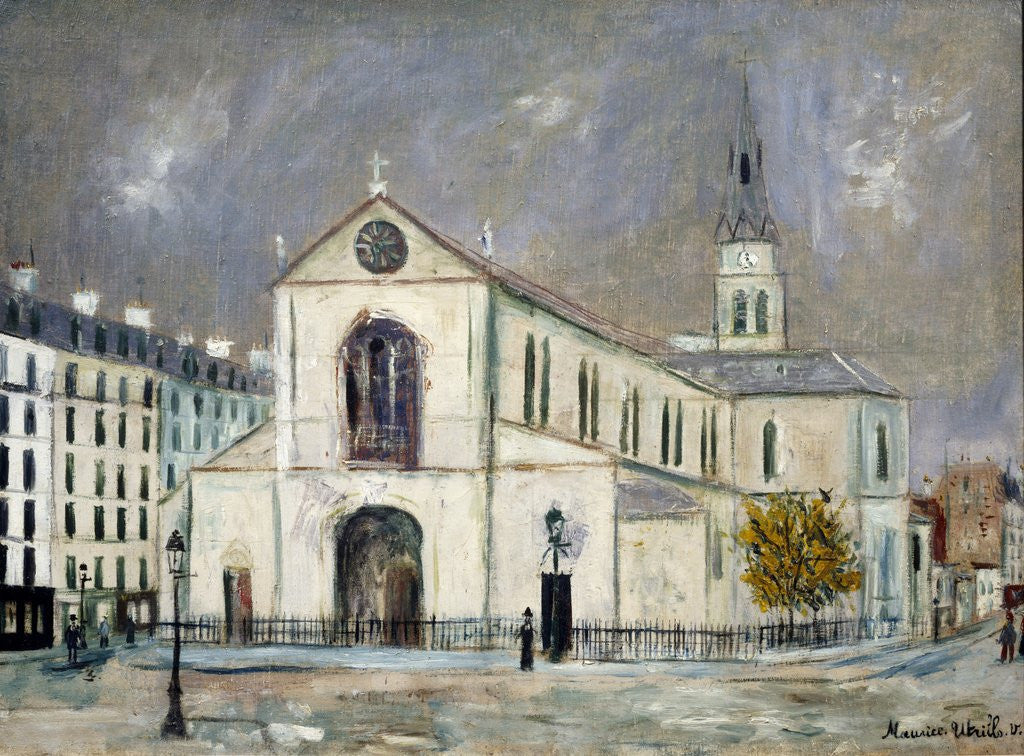Detail of The church Notre Dame de Clignancourt by Maurice Utrillo
