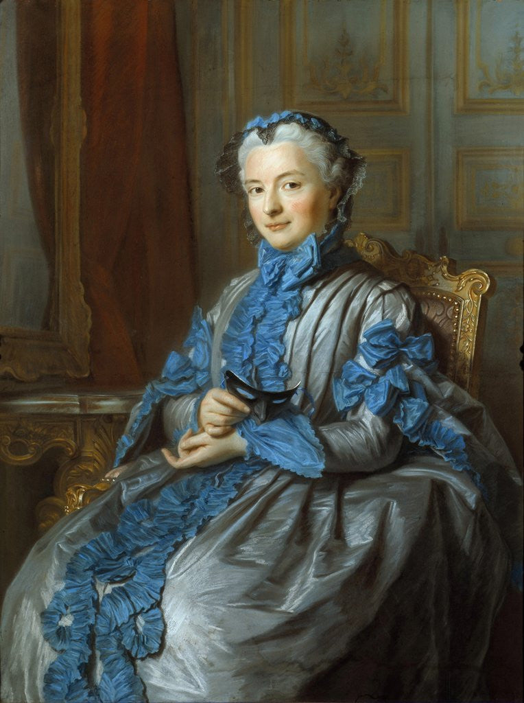 Detail of Portrait of Countess de Rieux by Maurice Quentin de la Tour