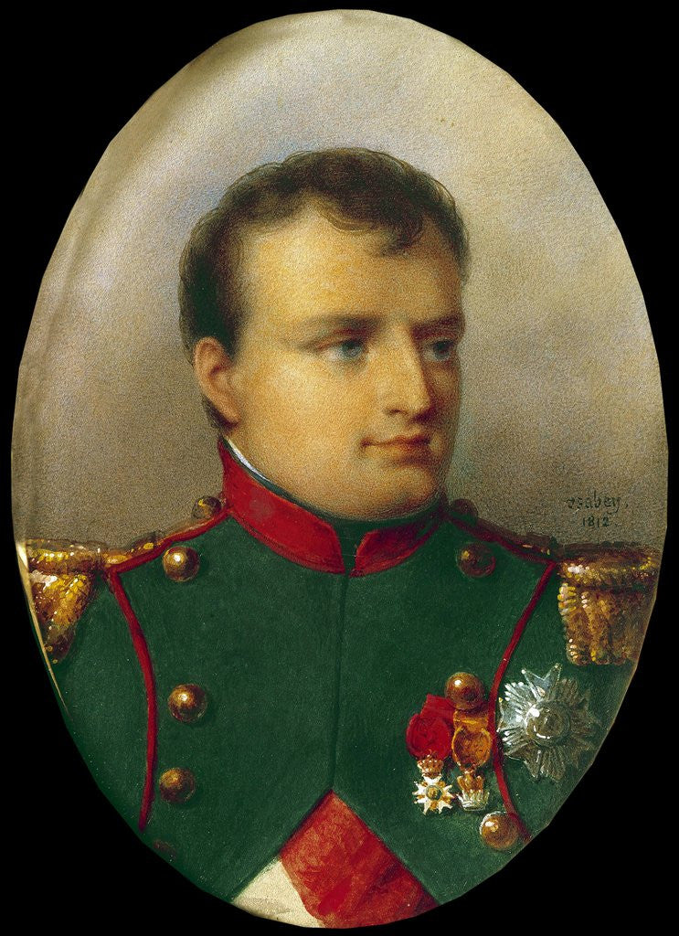 Detail of Napoleon I in the uniform of the chasseurs-a-cheval by Jean Baptiste Isabey
