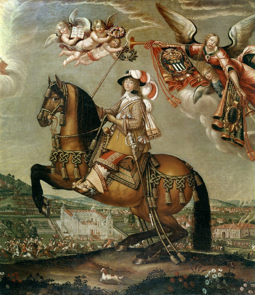 Detail of Equestrian portrait of Alberte Barbe d'Ernecourt by Claude Deruet