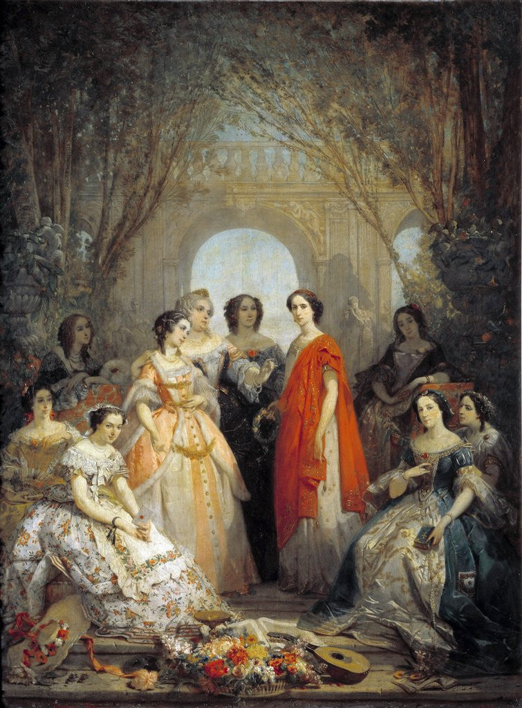 Detail of The Women of the Comedie Francaise in their Costumes in 1855 by Faustin Besson