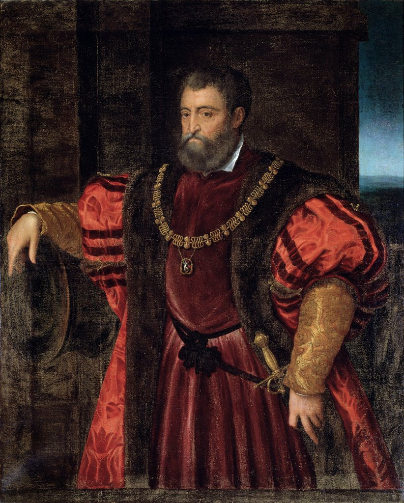 Detail of Portrait of Alfonso d'Este duke of Ferrara by Anonymous