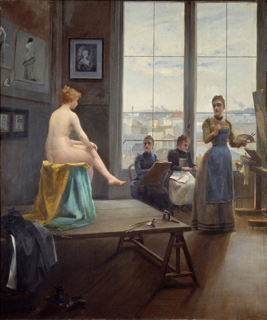 Detail of Studio with young Women by Paul Duthoit