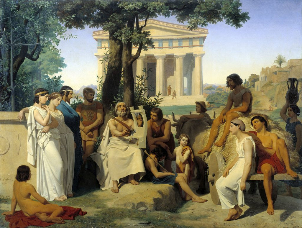 Detail of Homer by Jean Baptiste Auguste Leloir