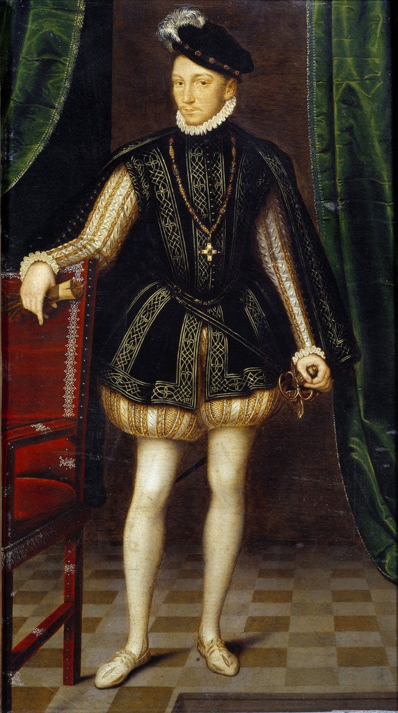 Detail of Portrait of Charles IX from the Workshop of Francois Clouet by Anonymous