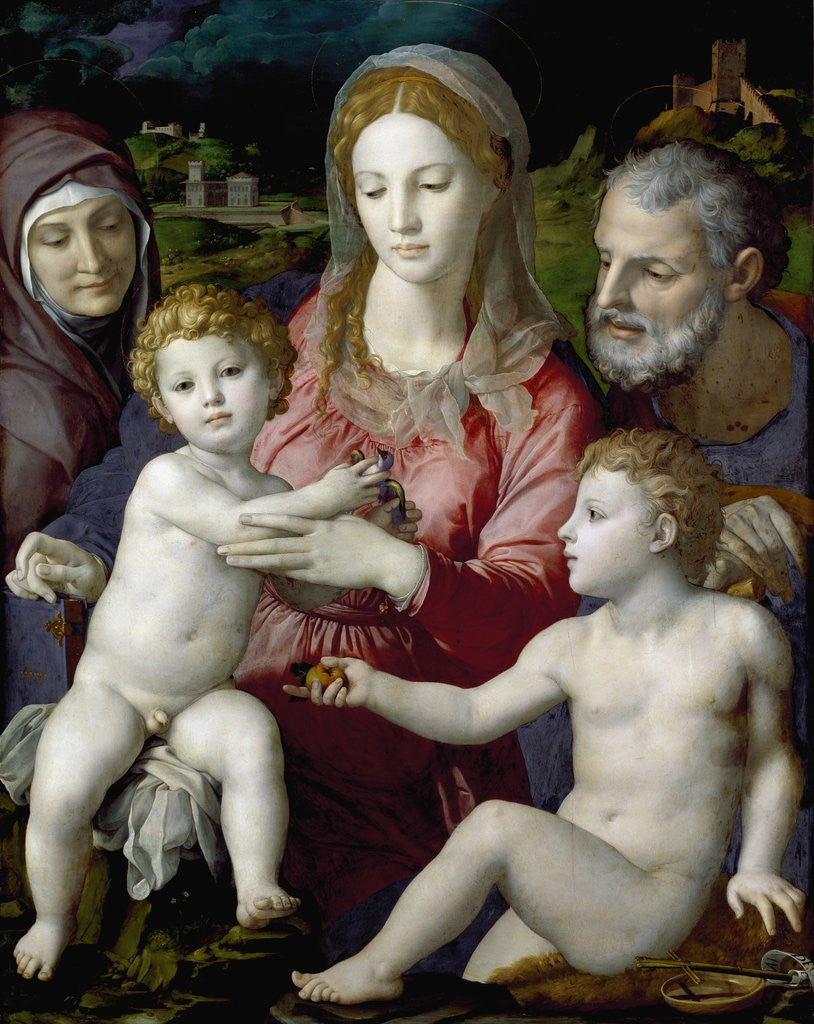 Detail of Holy Family With Saint Anne and the Infant Saint John by Agnolo Bronzino