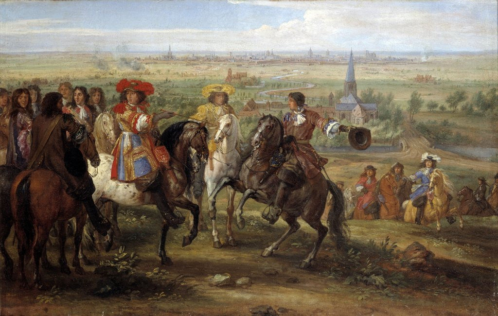 Detail of Louis XIV at the siege of Lille facing the Priory of Fives, 1667 by Adam Frans van der Meulen