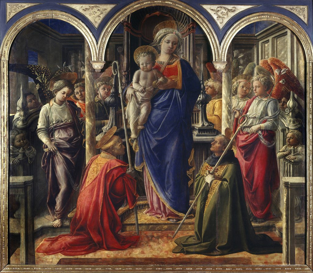 Detail of Virgin and Child with Saints Frediano and Augustine by Filippo Lippi