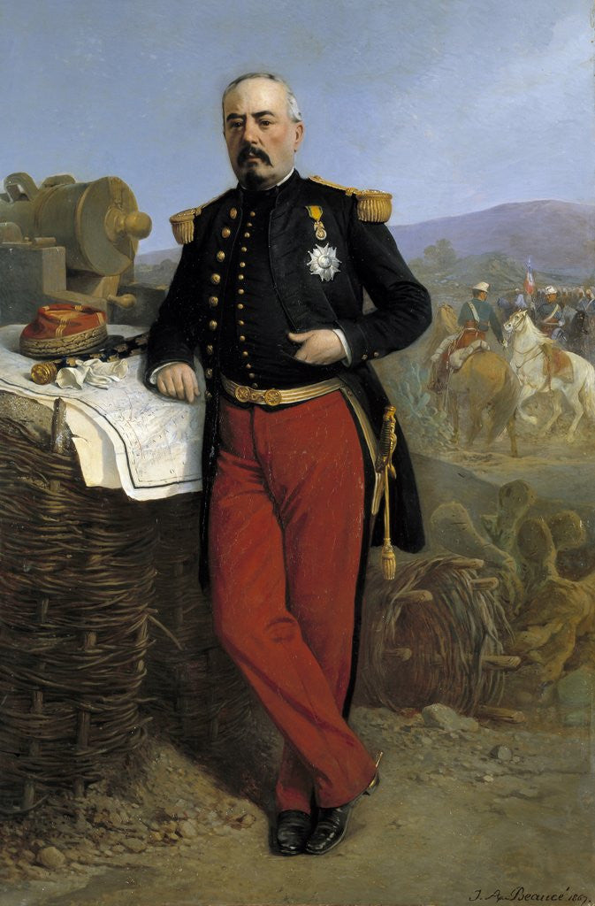 Detail of Portrait of Francois Achille Bazaine by Jean Adolphe Beauce