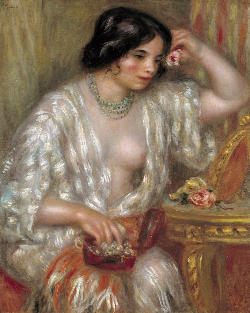 Detail of Gabrielle with Jewelry by Pierre Auguste Renoir