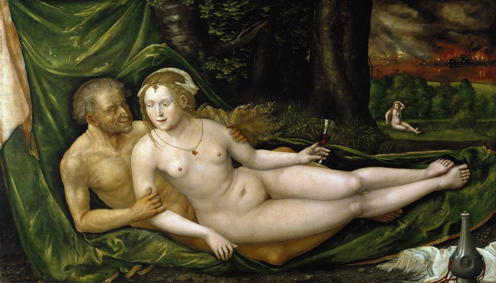 Detail of Lot and his daughters by Albrecht Altdorfer