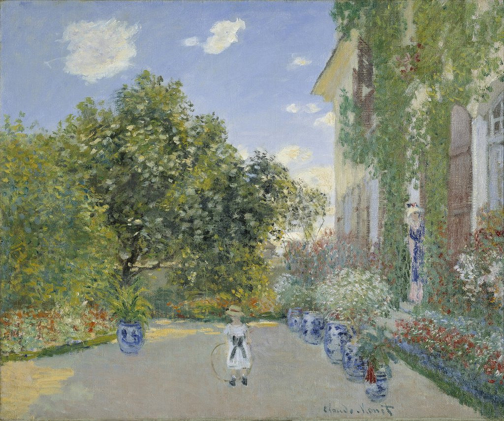 Detail of The artist's house at Argenteuil by Claude Monet