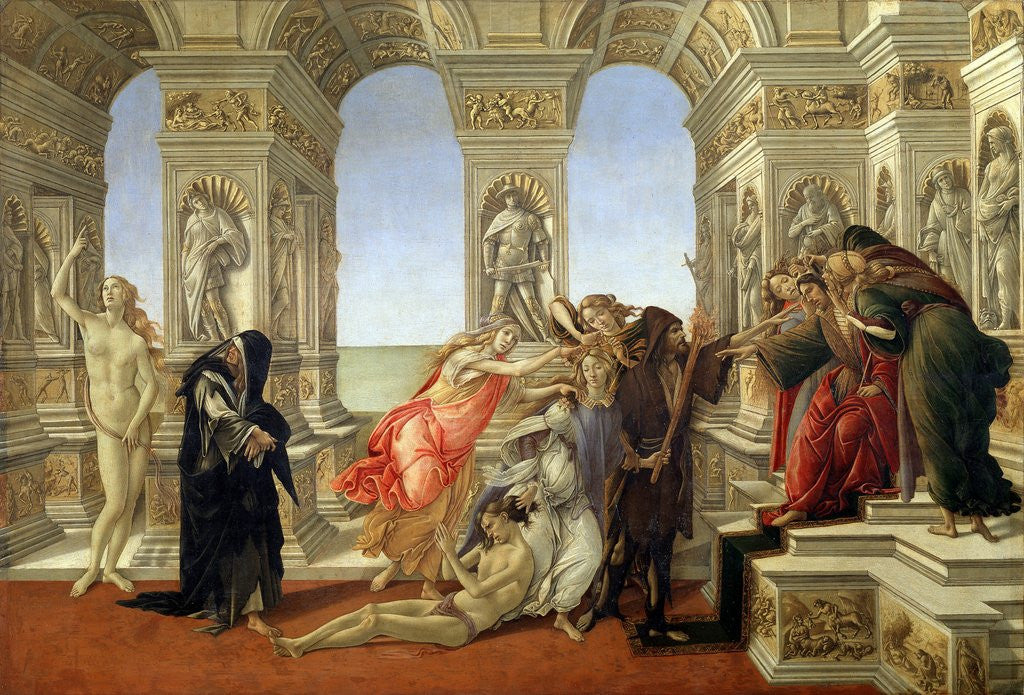 Detail of Calumny of Apelles by Sandro Botticelli
