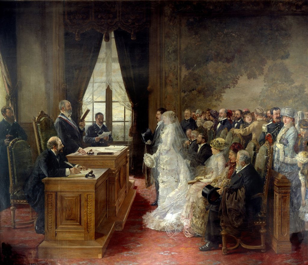 Detail of Wedding at the City Hall of Paris in 1881 by Henri Gervex