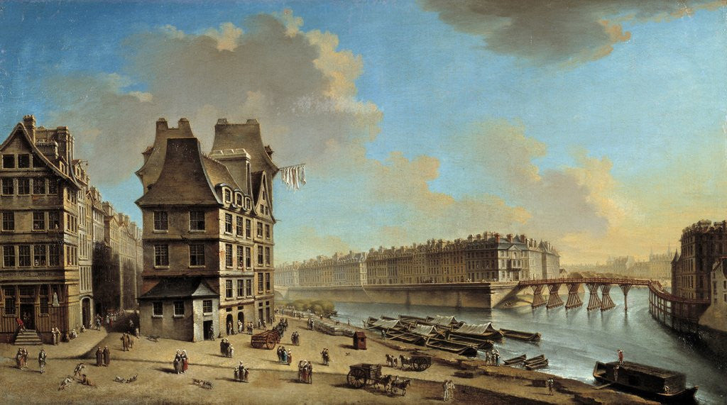 Detail of The Quai de la Greve and the Ile St. Louis from the Place de Greve by Nicolas Raguenet