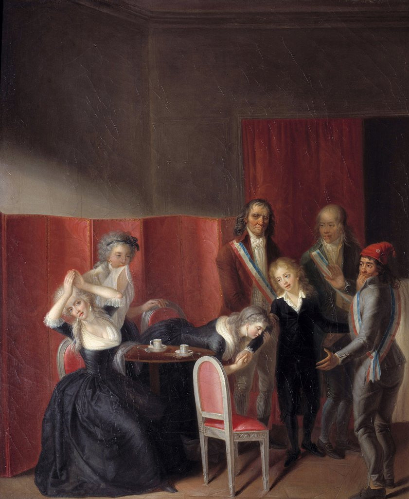 Detail of Louis XVII is separated from his mother Marie Antoinette by Jean Jacques Hauer