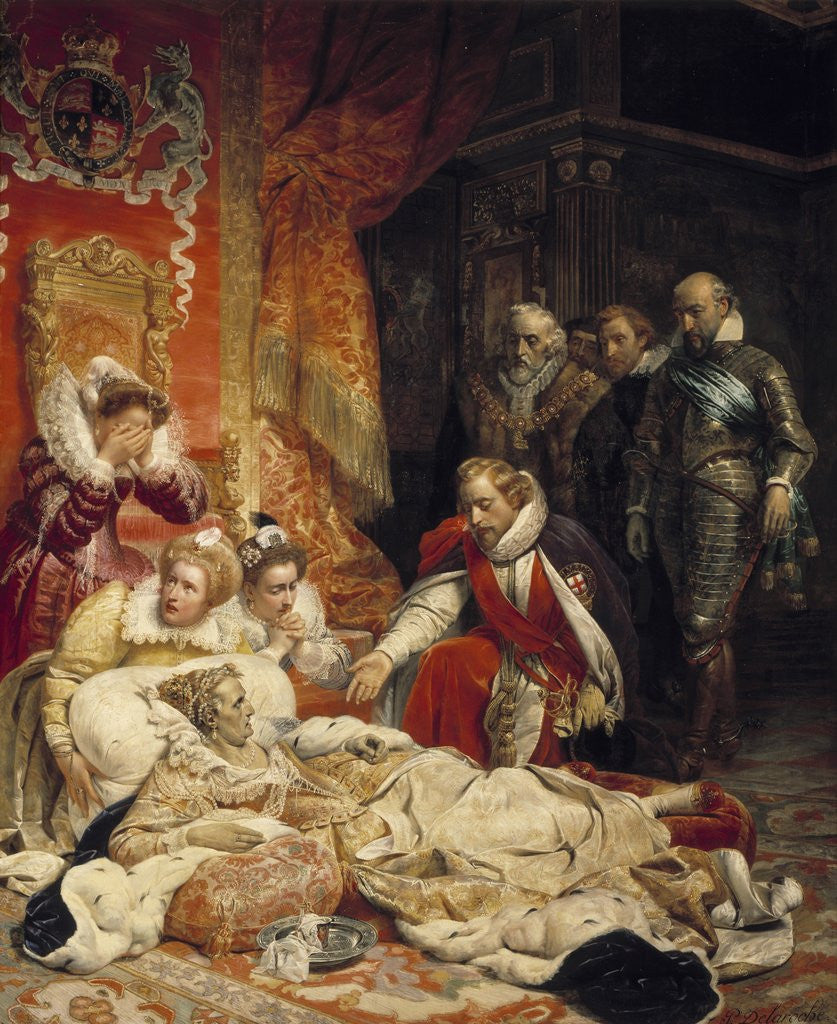Detail of The death of Elizabeth I, Queen of England, in 1603 by Paul Delaroche