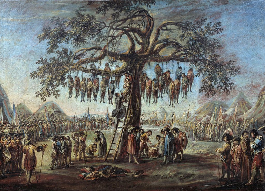 Detail of The Wretchedness of the War: the Hanged Men by Francesco Simonini