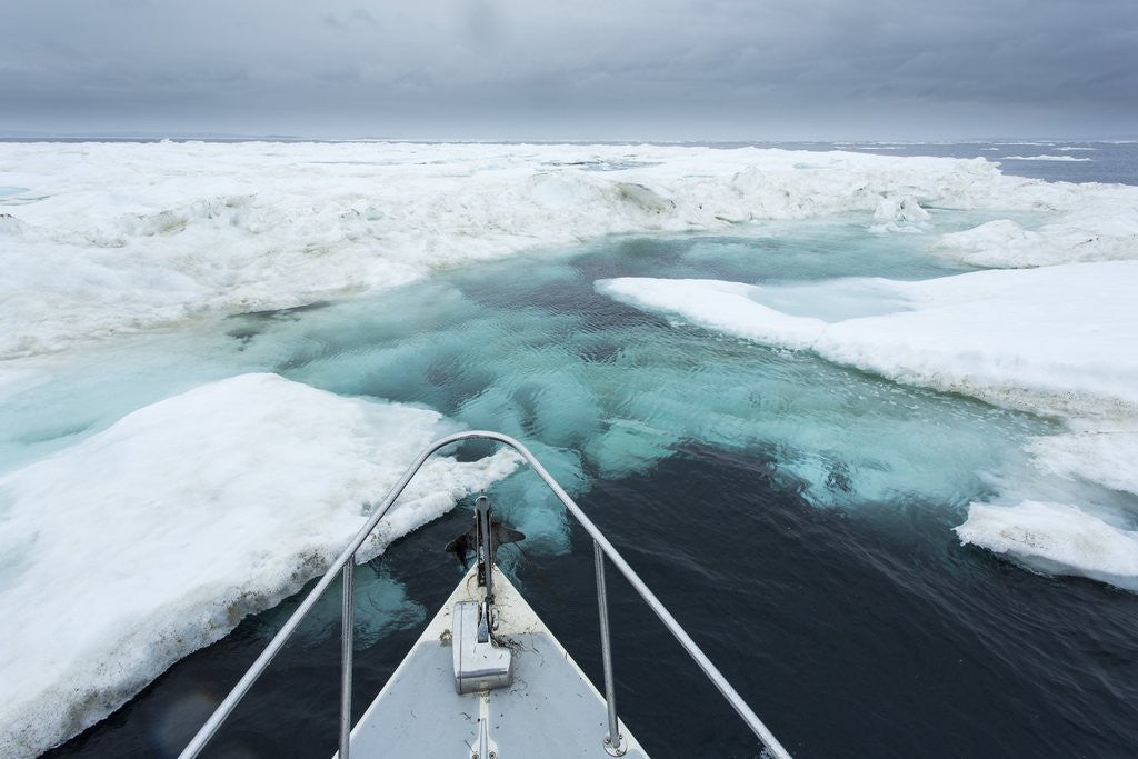Detail of Expedition Boat and Sea Ice, Hudson Bay, Nunavut, Canada by Anonymous