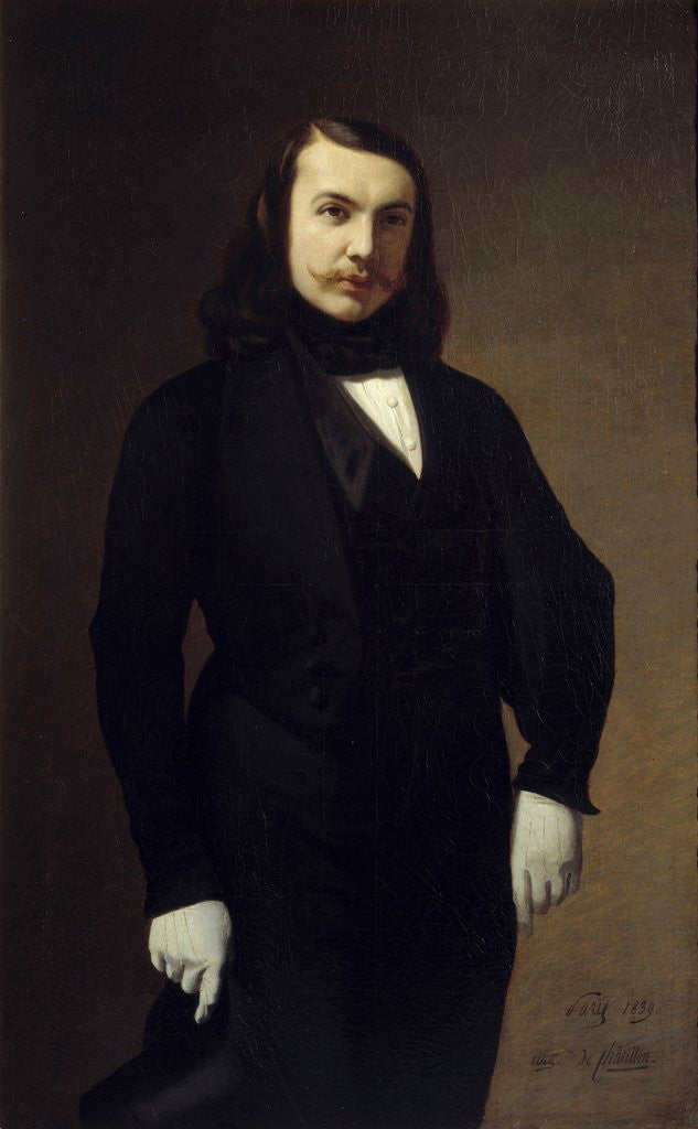 Detail of Portrait of Theophile Gautier by Auguste de Chatillon