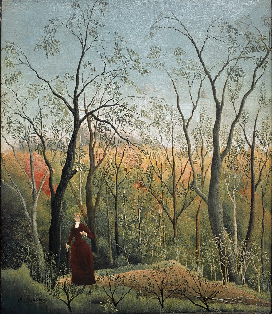 Detail of The Walk in the Forest by Le Douanier Rousseau