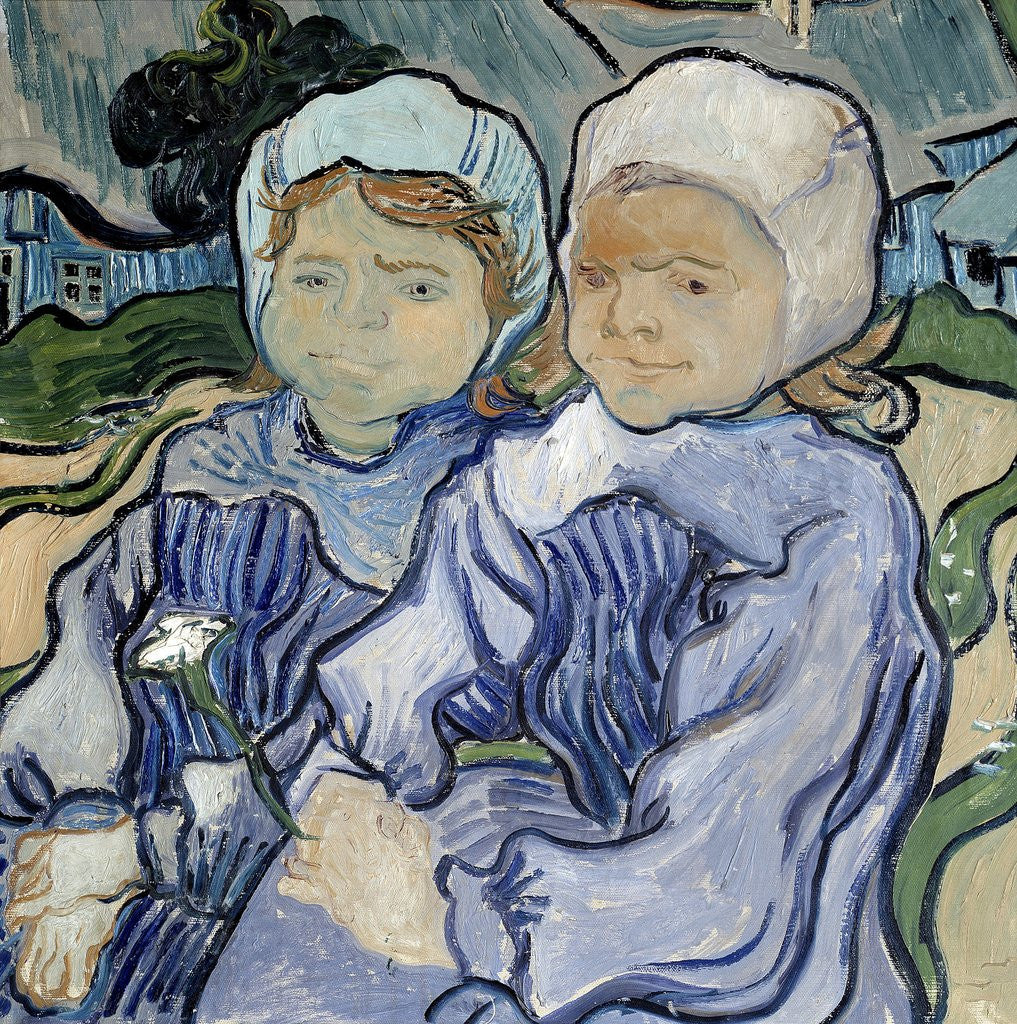 Detail of Two Little Girls by Vincent Van Gogh
