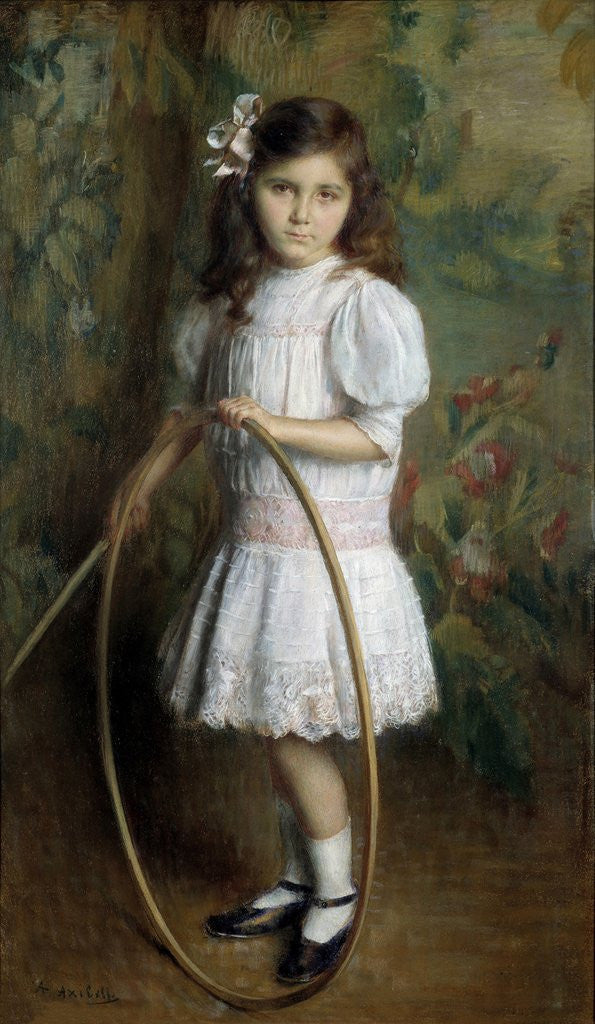 Detail of Artist's daughter with a hoop by Alexis Axilette