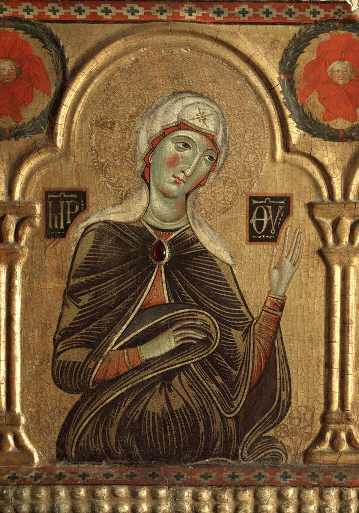 Detail of Detail of mary from Christ the Redeemer and Four Saints by Meliore di Jacopo