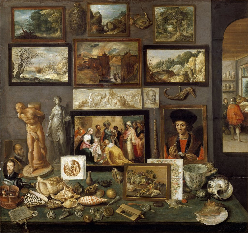 Detail of An art and curio collection by Frans Francken II the Younger