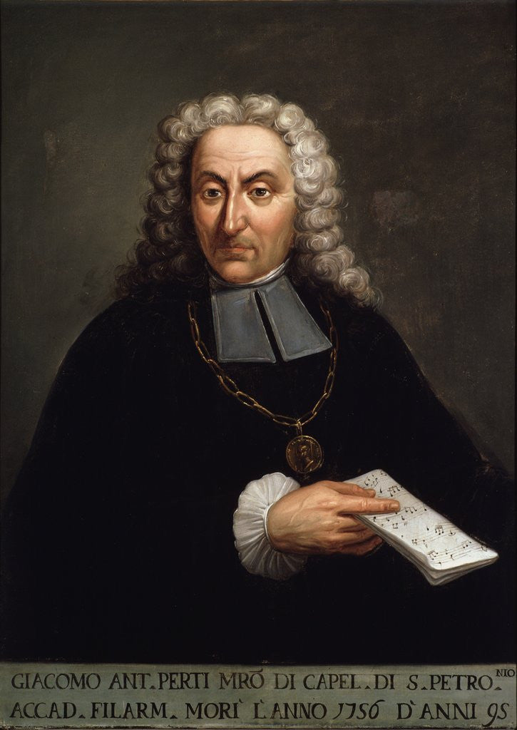 Detail of Portrait of Giacomo Perti by Anonymous