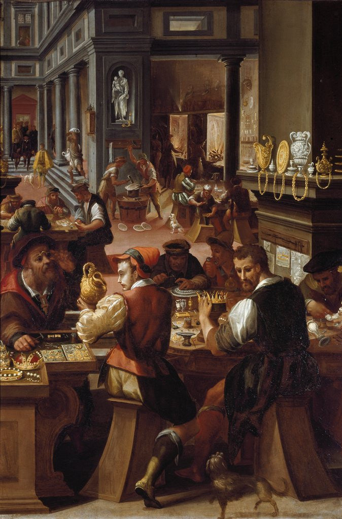 Detail of The Jewellers' Workshop, 1572 by Alessandro Fei