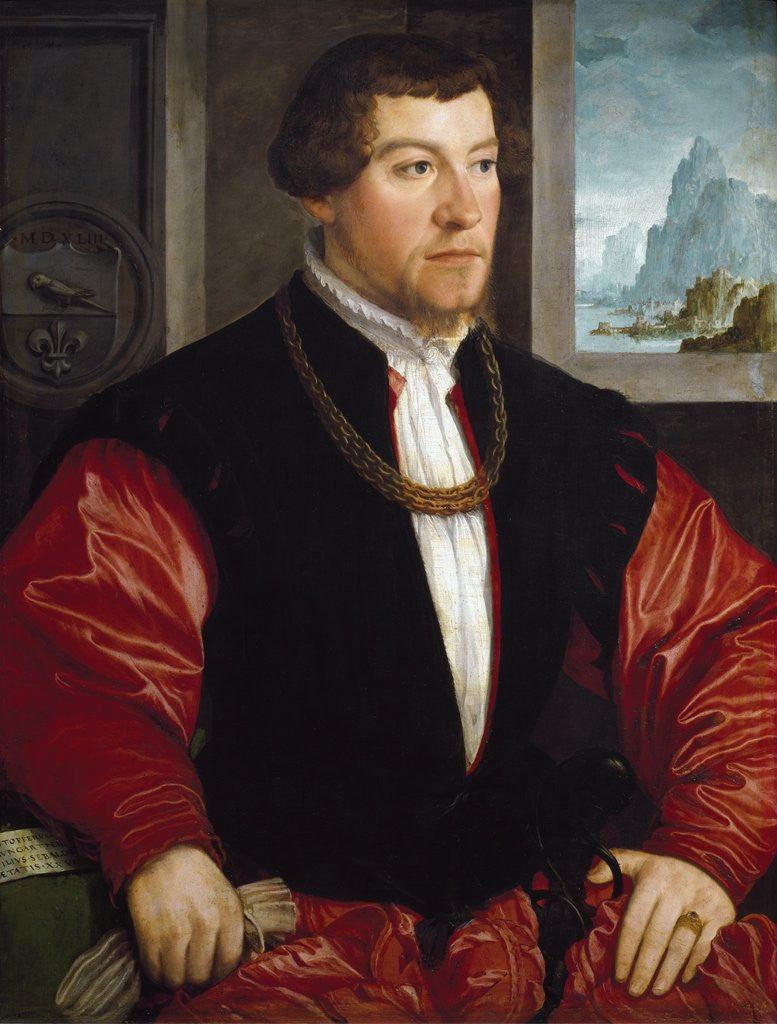 Detail of Portrait of Christoph Baumgartner by Christoph Amberger