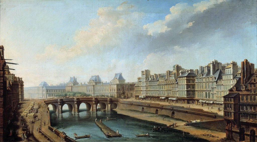 Detail of View of the Louvre Palace and the Pont Neuf, Paris by Nicolas Raguenet