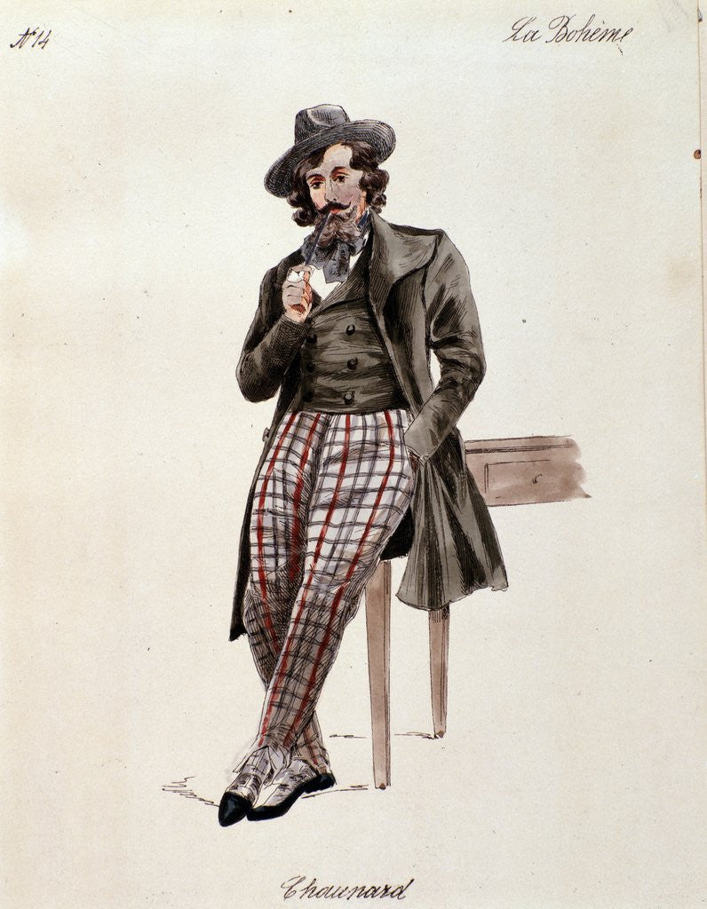 Detail of Schaunard, character of the opera 