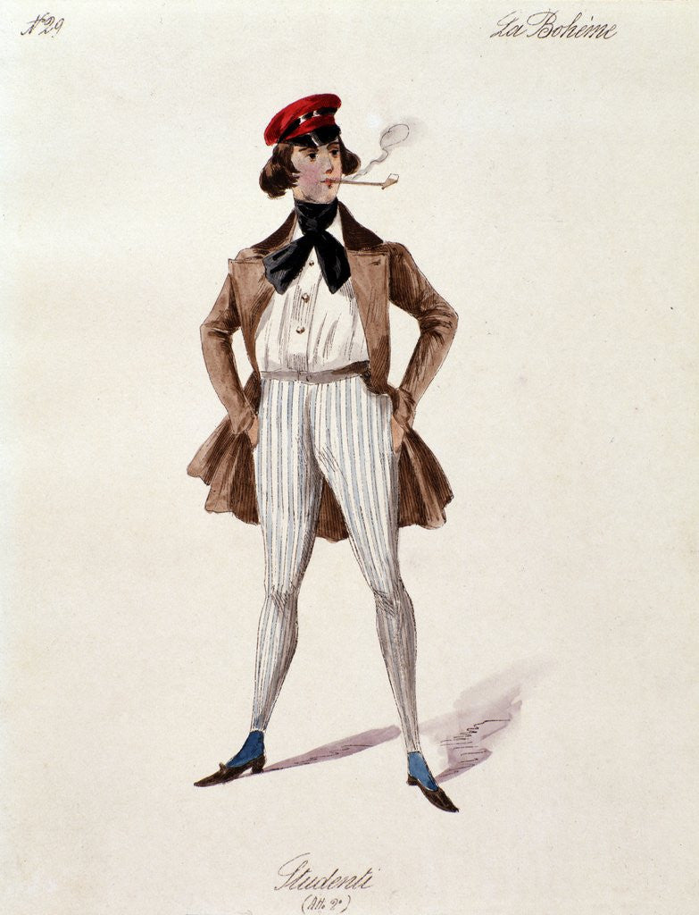 Detail of A student, character of the opera 