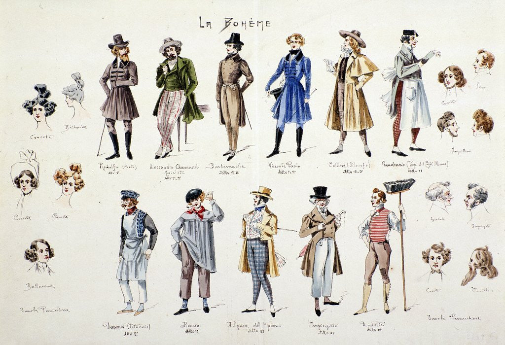 Detail of Several characters of the opera 