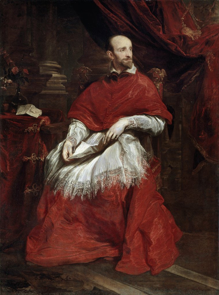 Detail of Portrait of Cardinal Guido Bentivoglio by Anthonie van Dyck