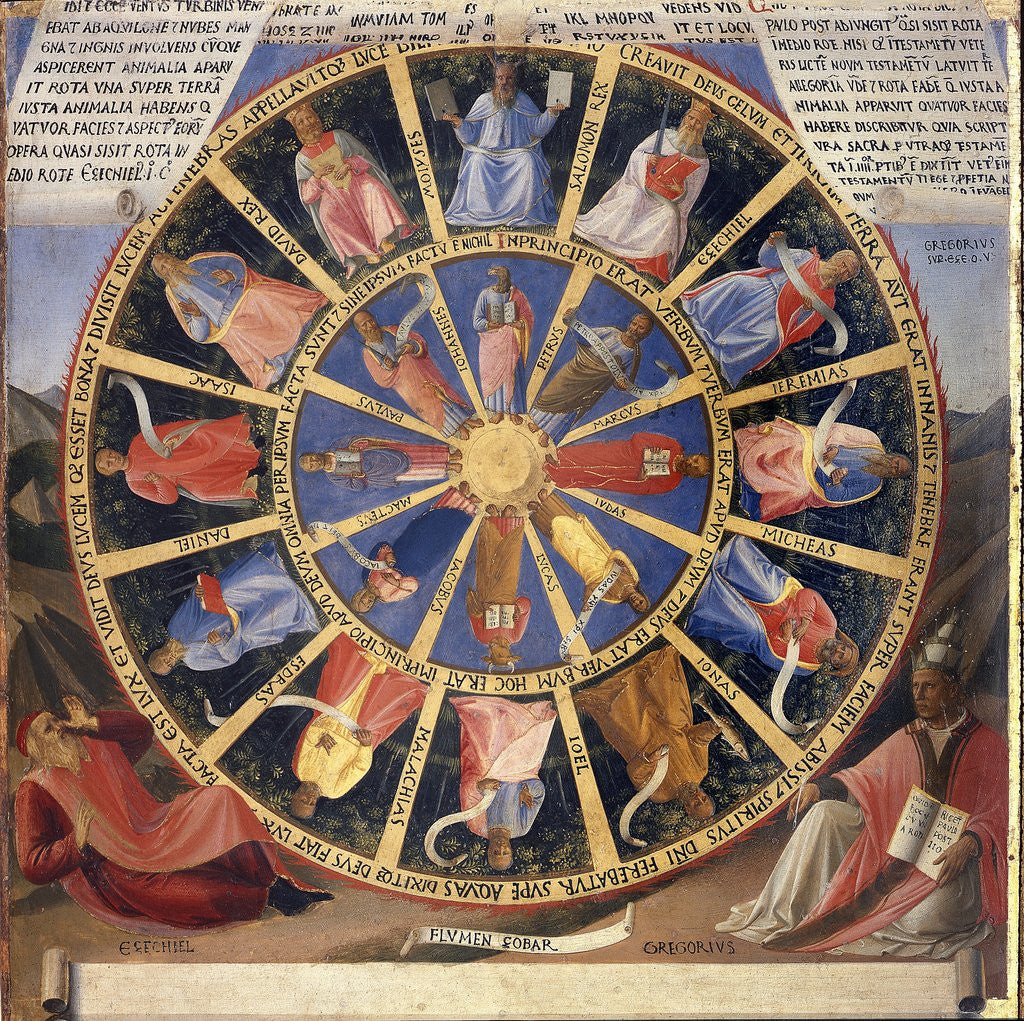 Detail of Vision of Ezekiel from the Armadio degli Argenti Painting Series by Fra Angelico
