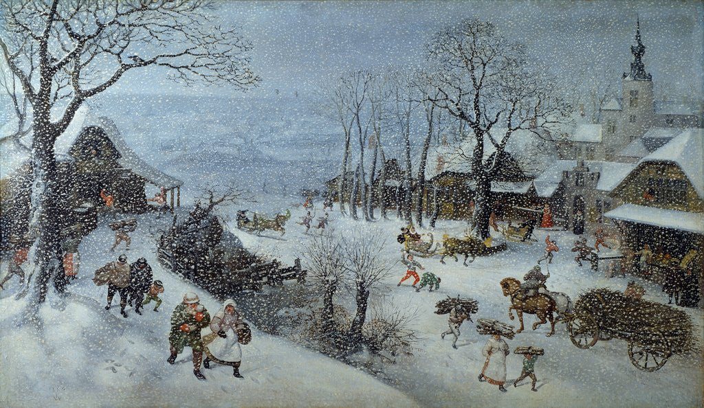 Detail of Winter Landscape by Lucas van Valckenborch