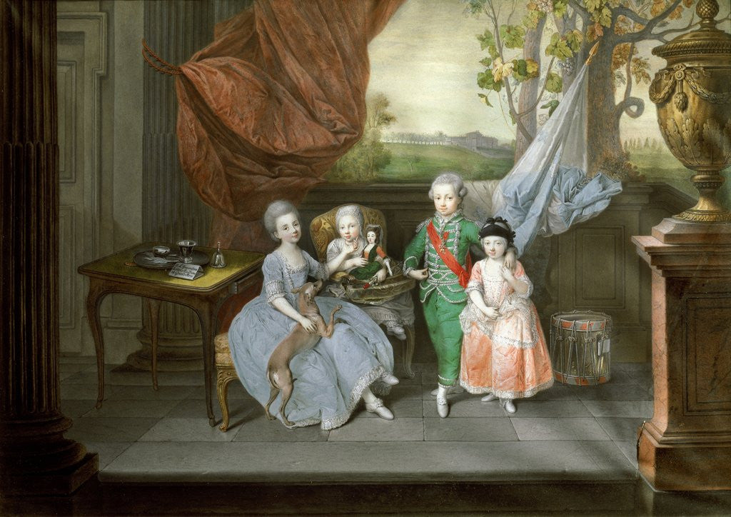 Detail of The children of Ferdinand of Parma by Johann Zoffany