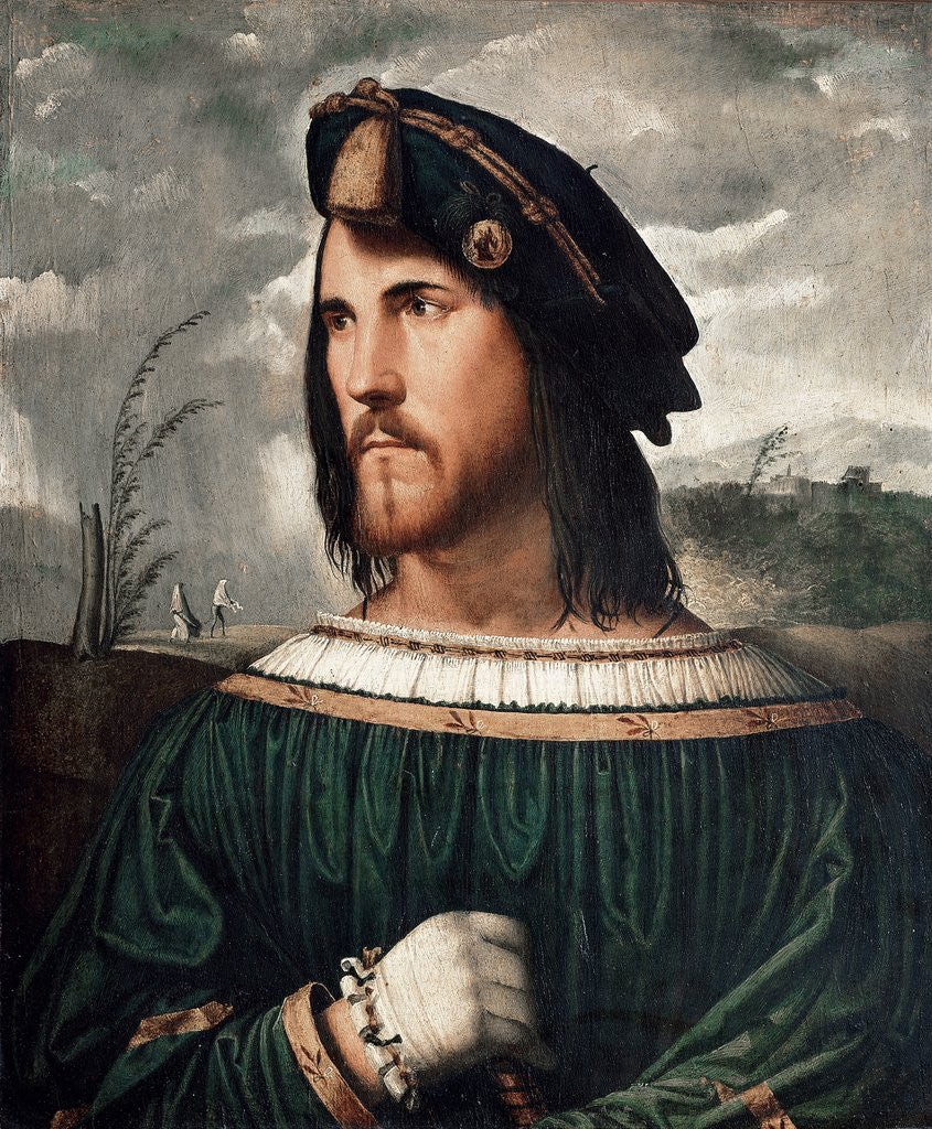 Detail of Cesare Borgia, Duke of Valencia by Altobello Melone