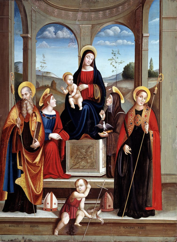 Detail of Madonna and Child with Saints by Francesco Francia