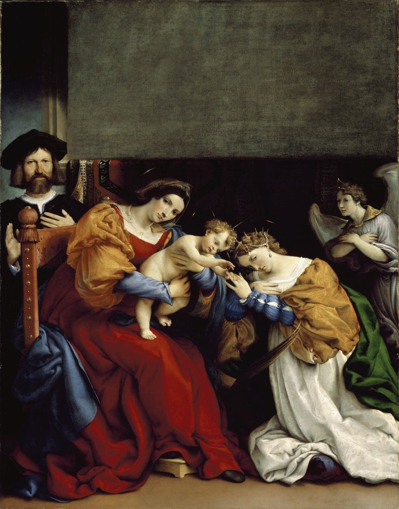 Detail of The Mystic Marriage of St. Catherine by Lorenzo Lotto