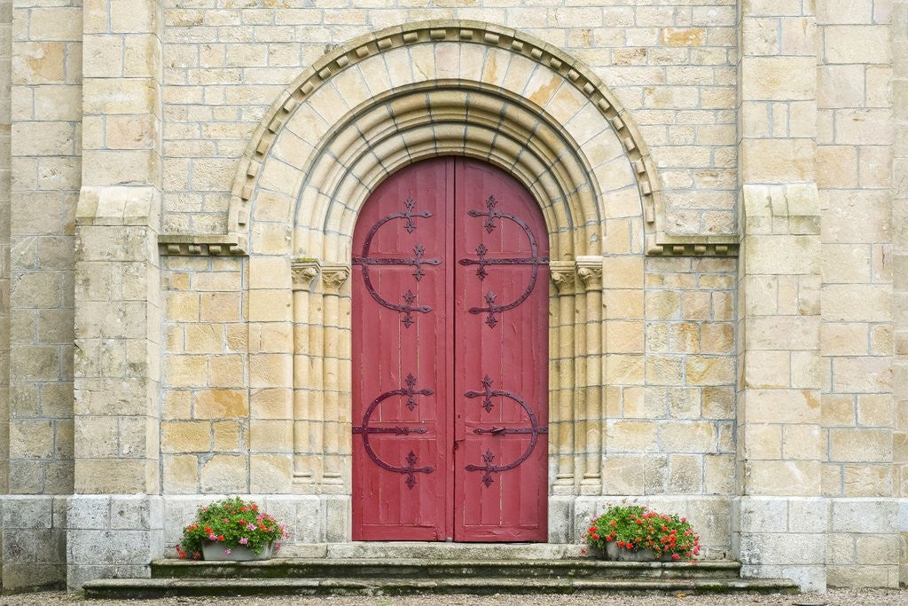 Detail of Red Church Door France by Anonymous