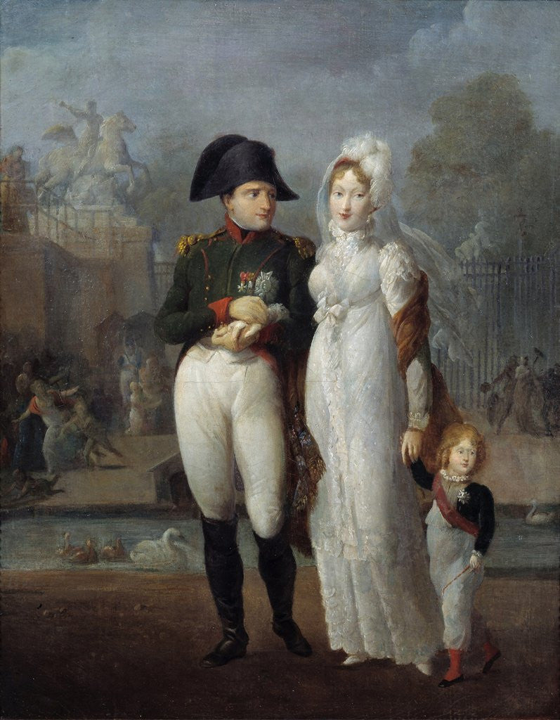 Detail of Portrait of Napoleon I and Marie Louise with their son by Anonymous