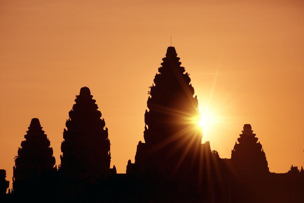 Detail of Sunrise at Angkor Wat, Siem Reap, Cambodia by Corbis